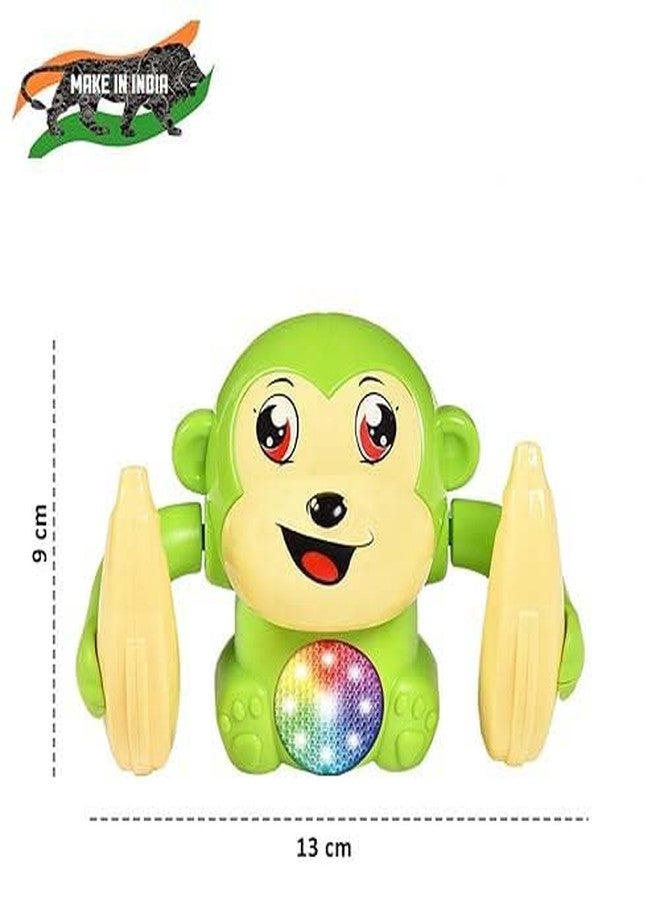 ويمبلي لعبة القرد الراقص الموسيقية للأطفال من ويمبلي، دمية دوارة للأطفال، لعبة بهلوانية مع تحكم صوتي وإضاءة موسيقية بمستشعر - علامة الجودة الهندية ISI - صنع في الهند - أخضر - Image 2